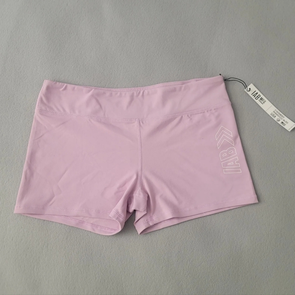 IAB MFG  No Ride Booty Shorts women's Sz 12/XL  pink and logo